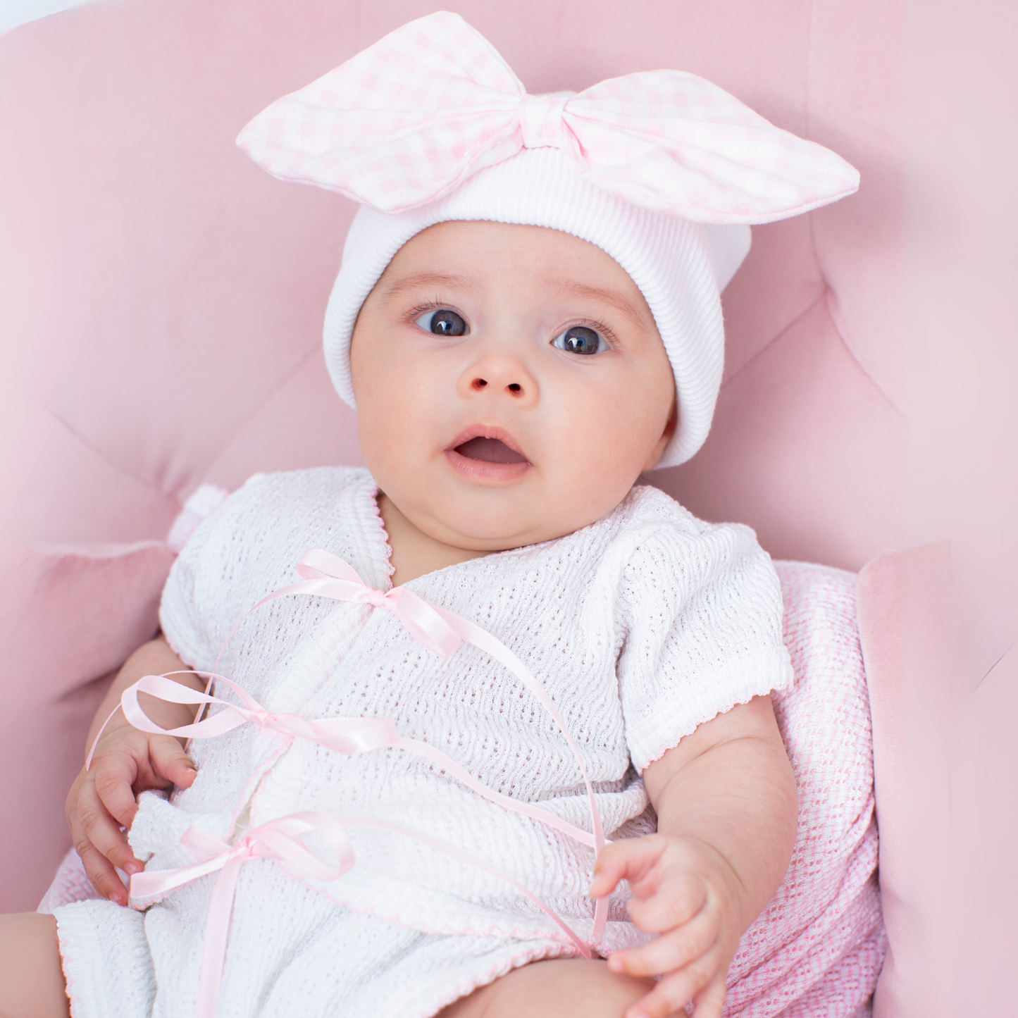 PatyKnit™ Ribbon Tie Onesie with Built-In Diaper Cover