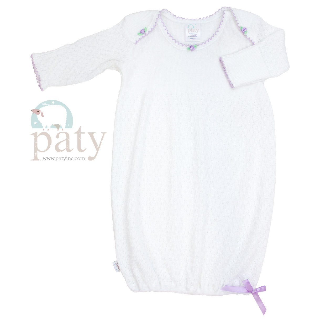 Overlap Shoulder Gown with Rosettes