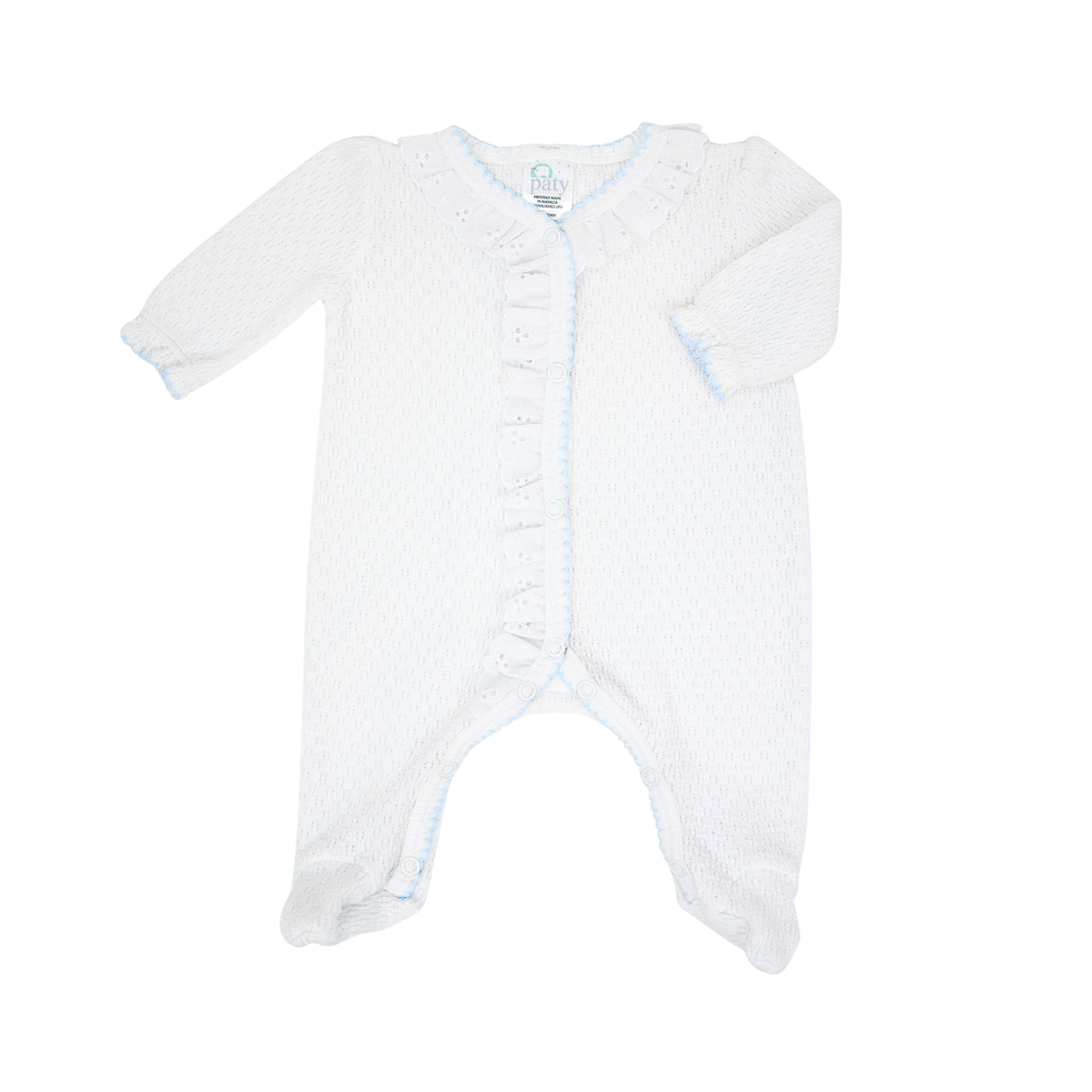 Paty Knit Footie with Eyelet #117E