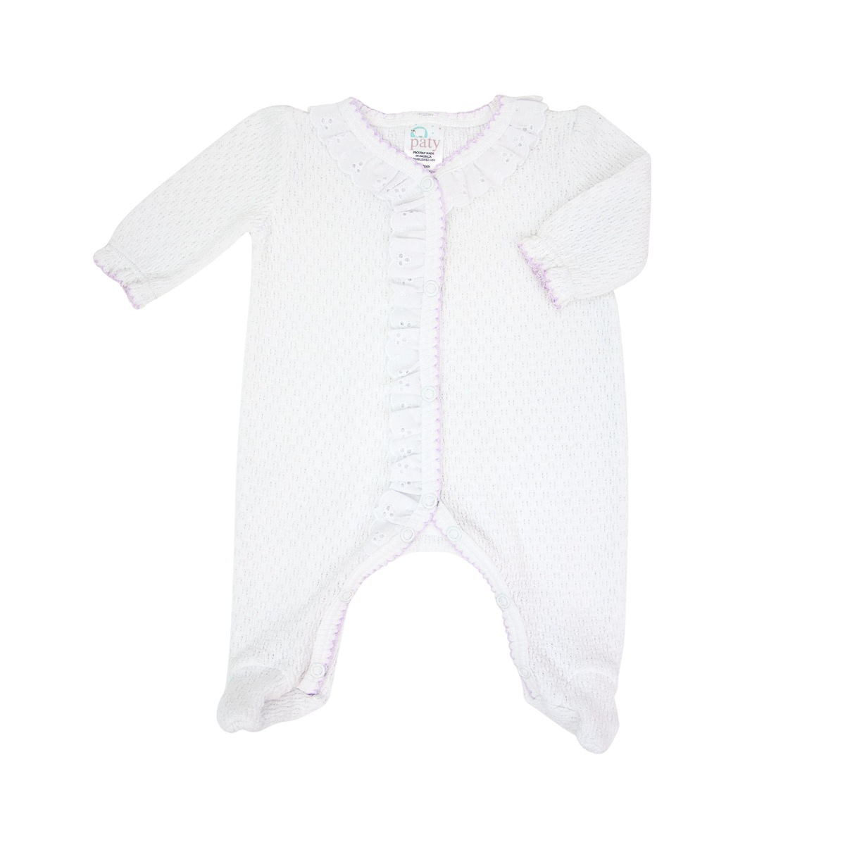 Paty Knit Footie with Eyelet #117E