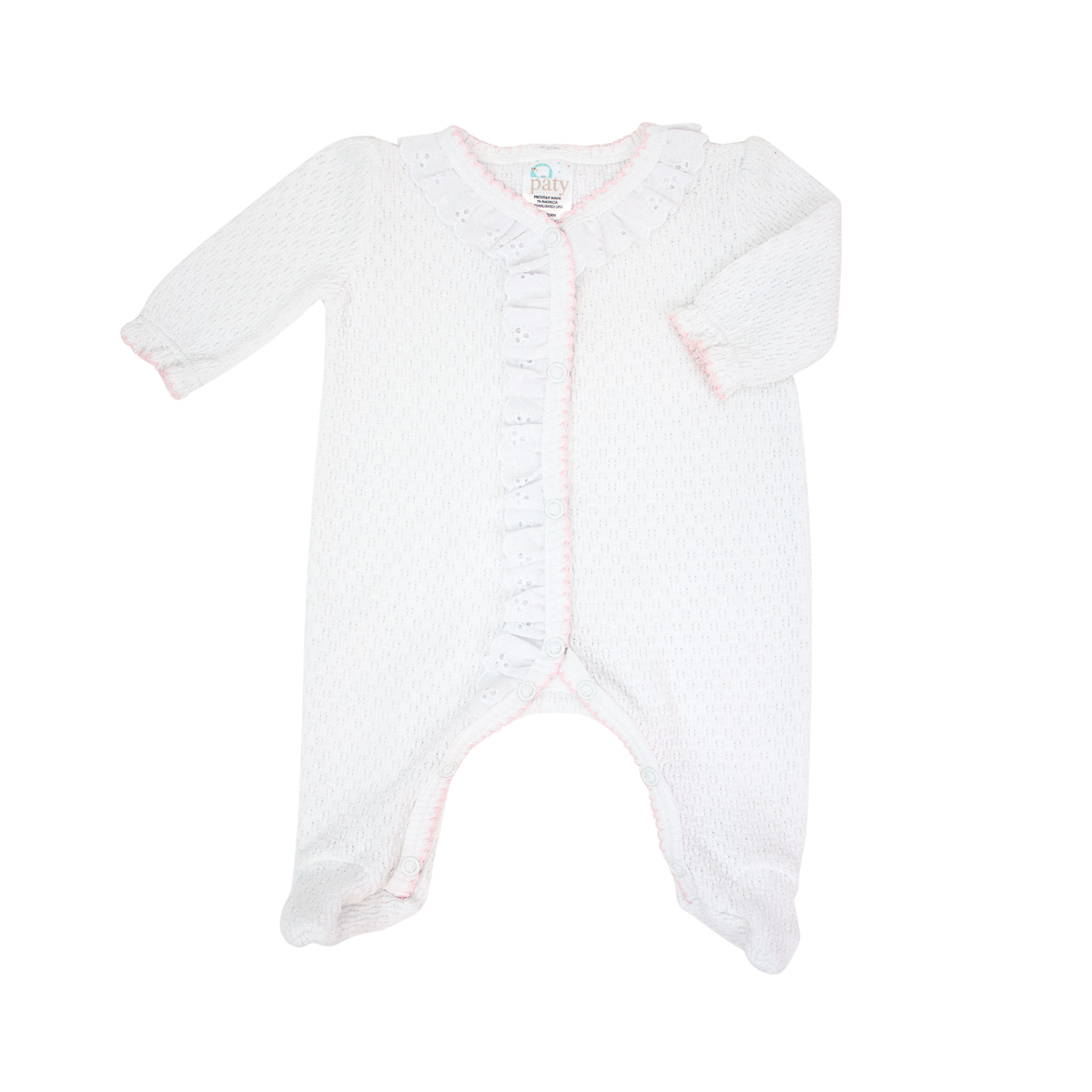 Paty Knit Footie with Eyelet #117E