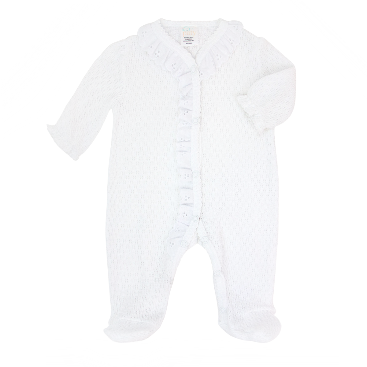 Paty Knit Footie with Eyelet #117E