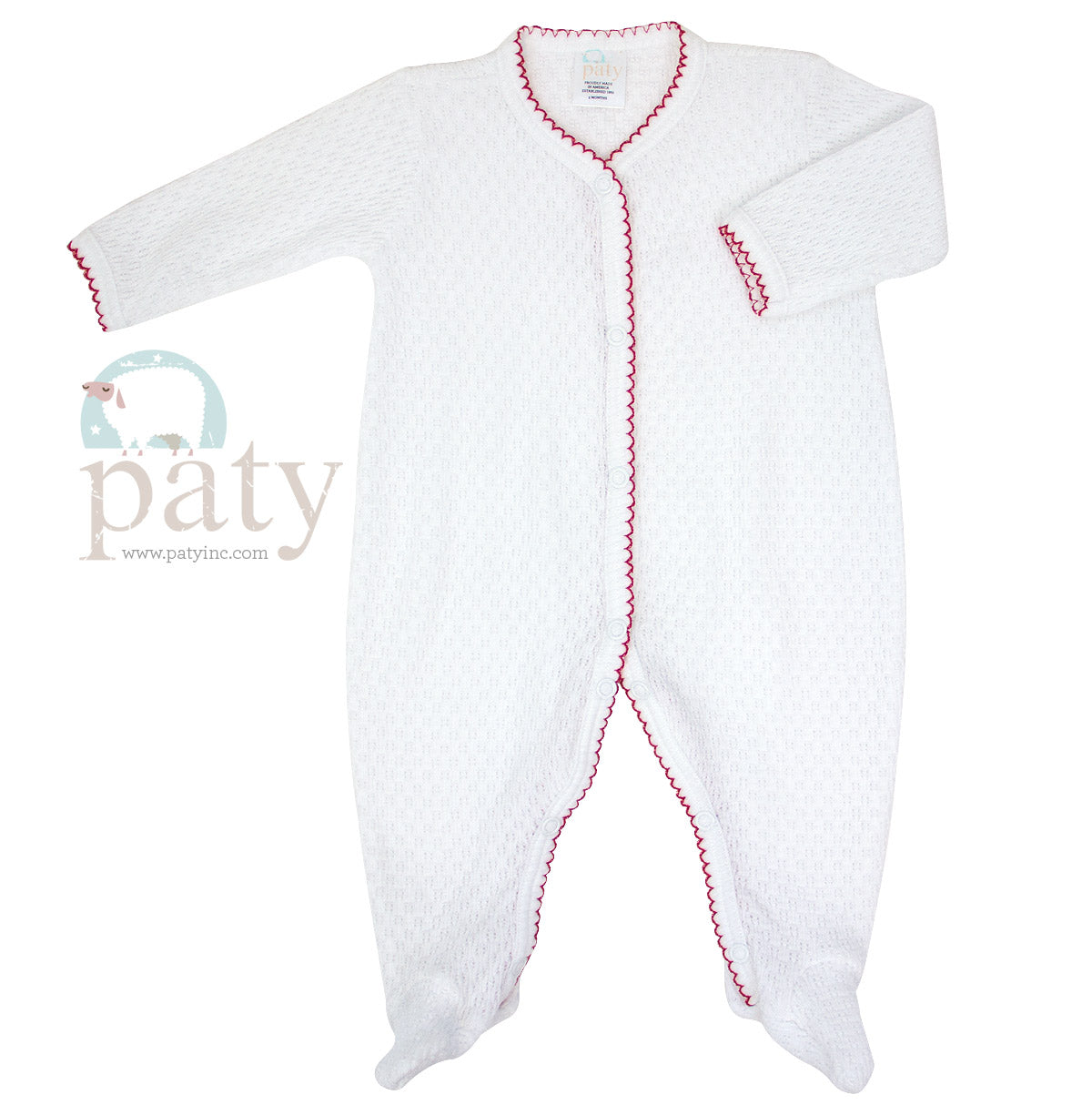 White Knit Footie w/ Trim Options #119