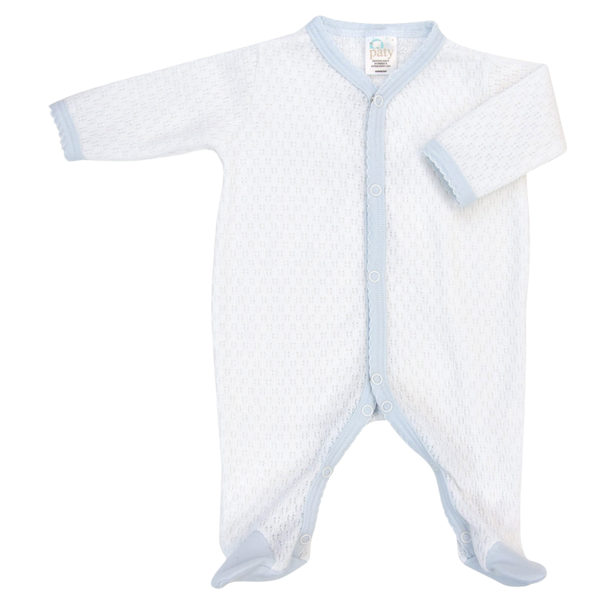 Paty Knit Footie with Pima Trim