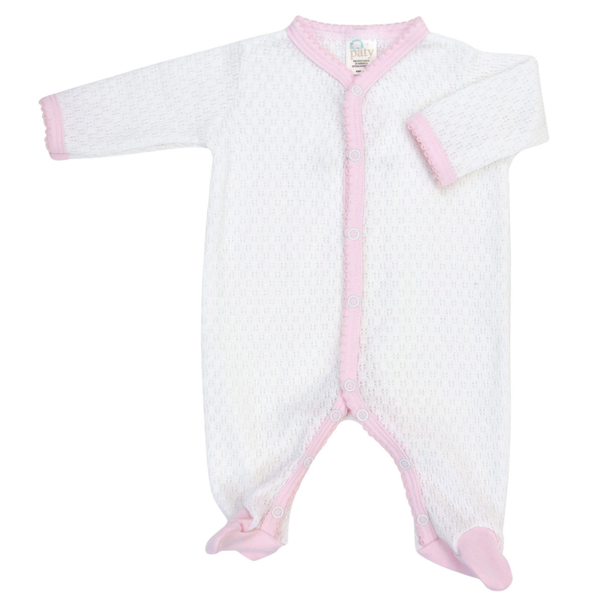 Paty Knit Footie with Pima Trim