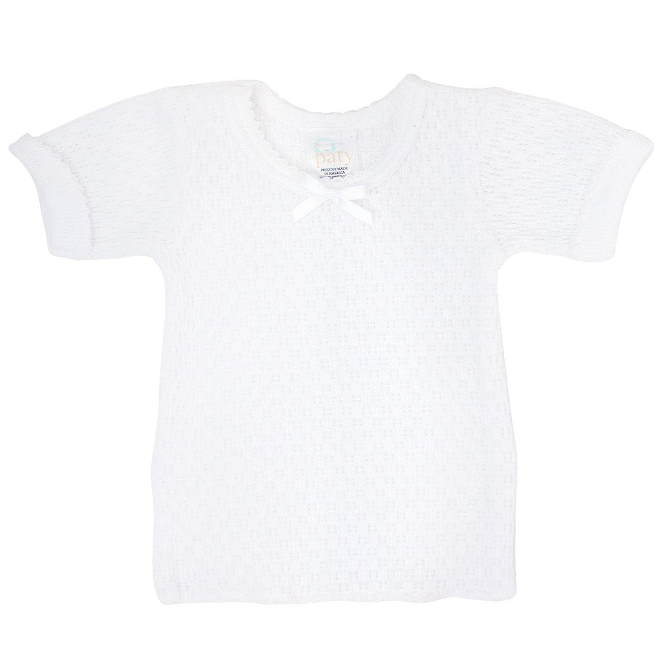 Short Sleeves White body with White Trim Diaper Shirt