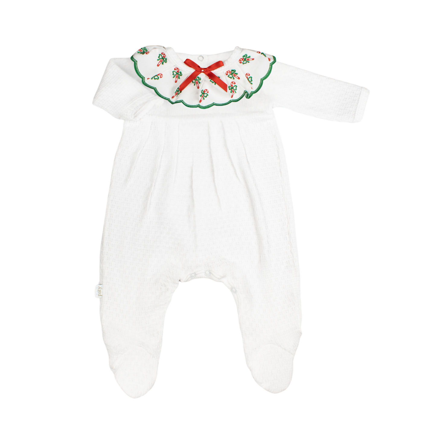 Paty Knit Swiss Candy Cane Footie (Christmas Collection)