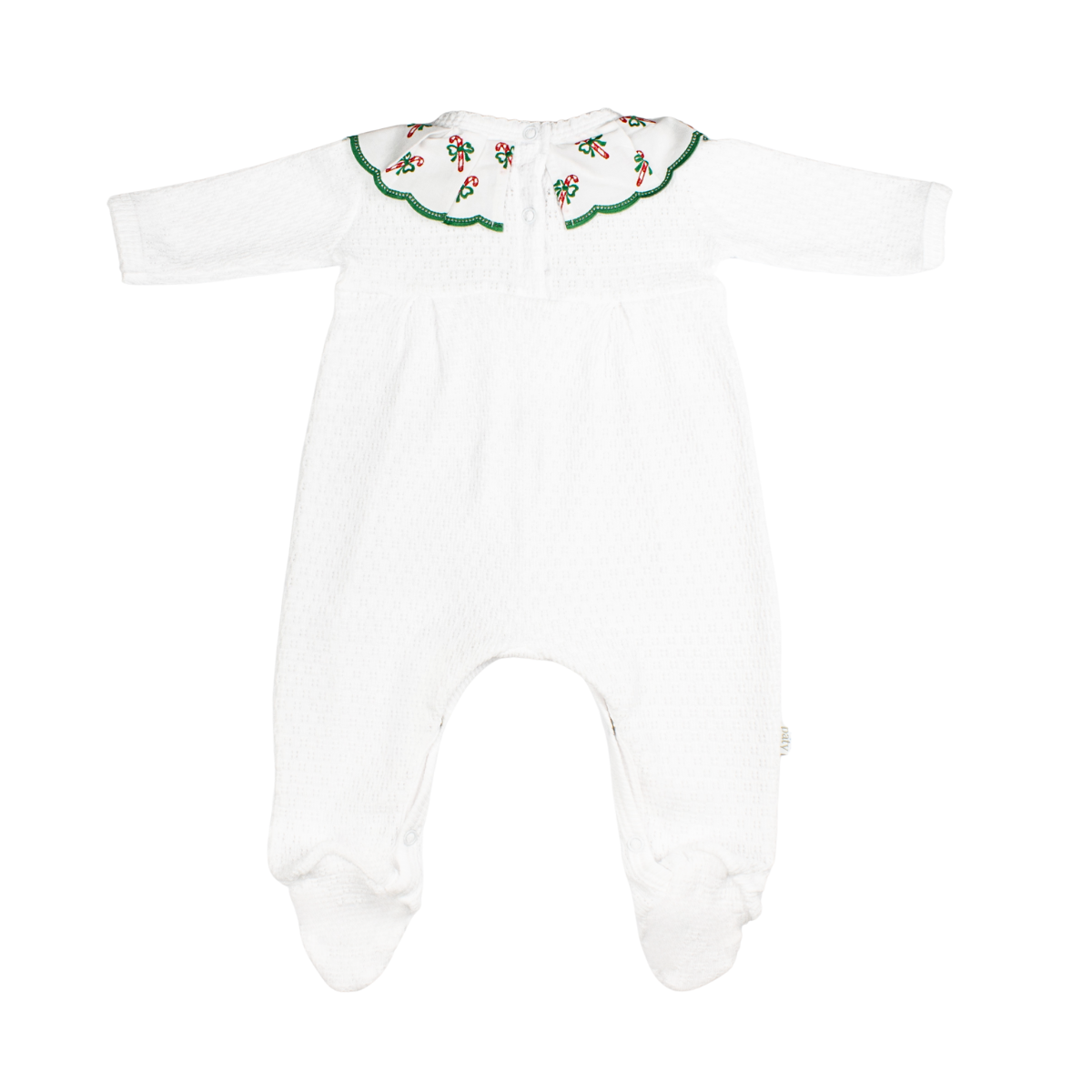Paty Knit Swiss Candy Cane Footie (Christmas Collection)