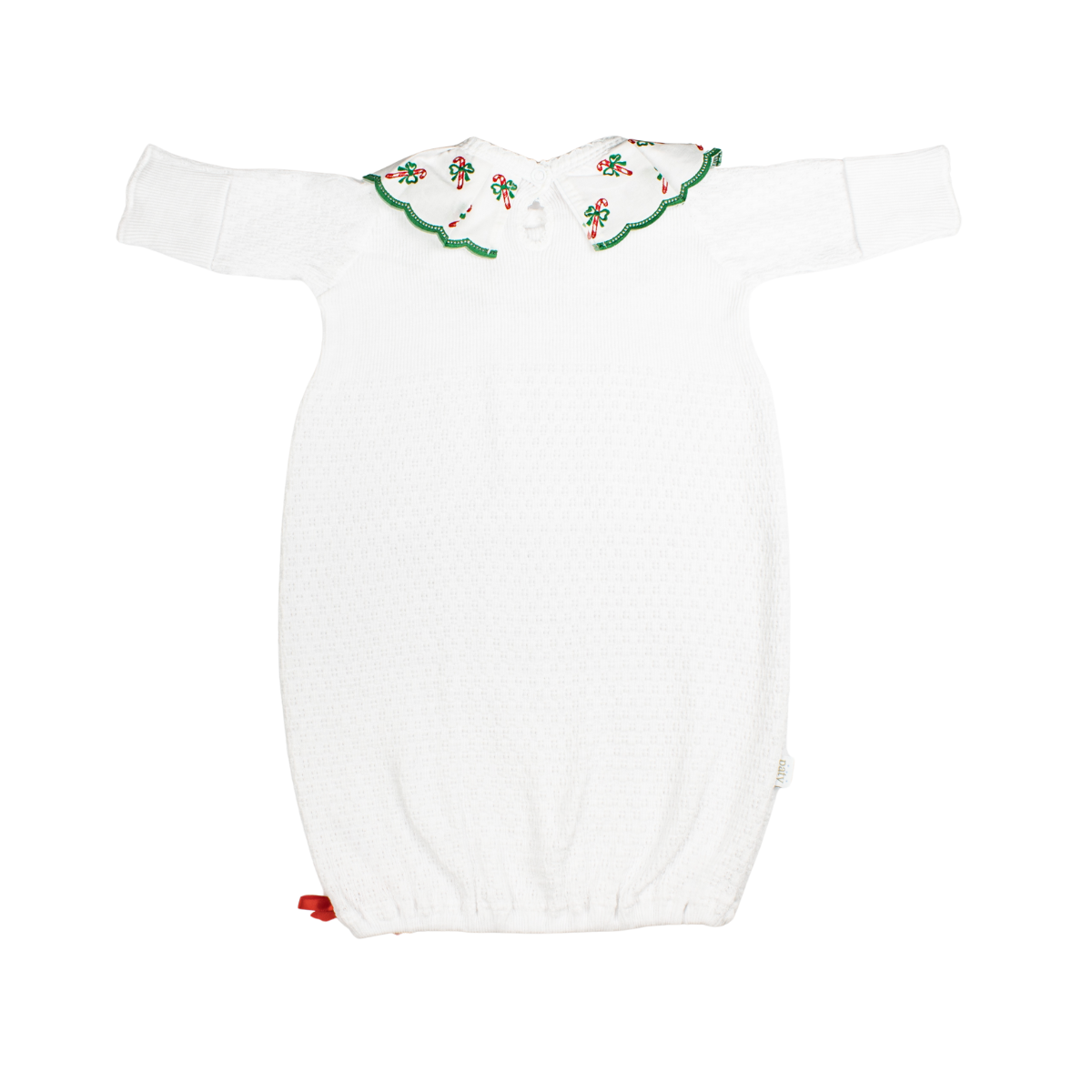 Paty Knit Gown with Swiss Candy Cane Trim (Christmas Collection)