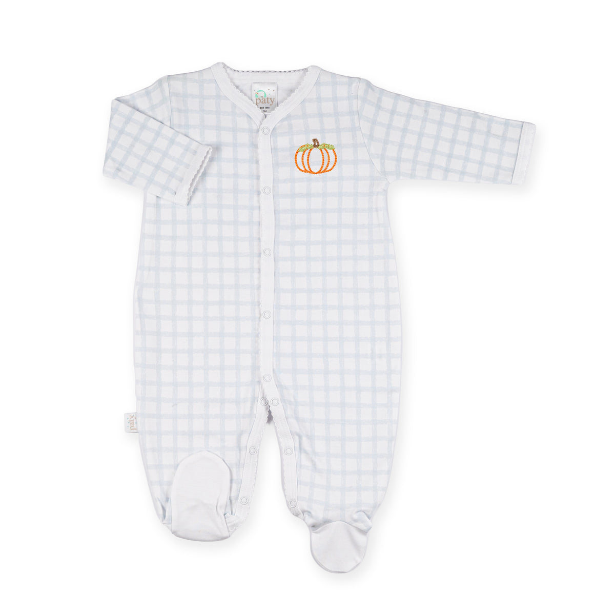 Paty Pima Gingham Pumpkin Footie