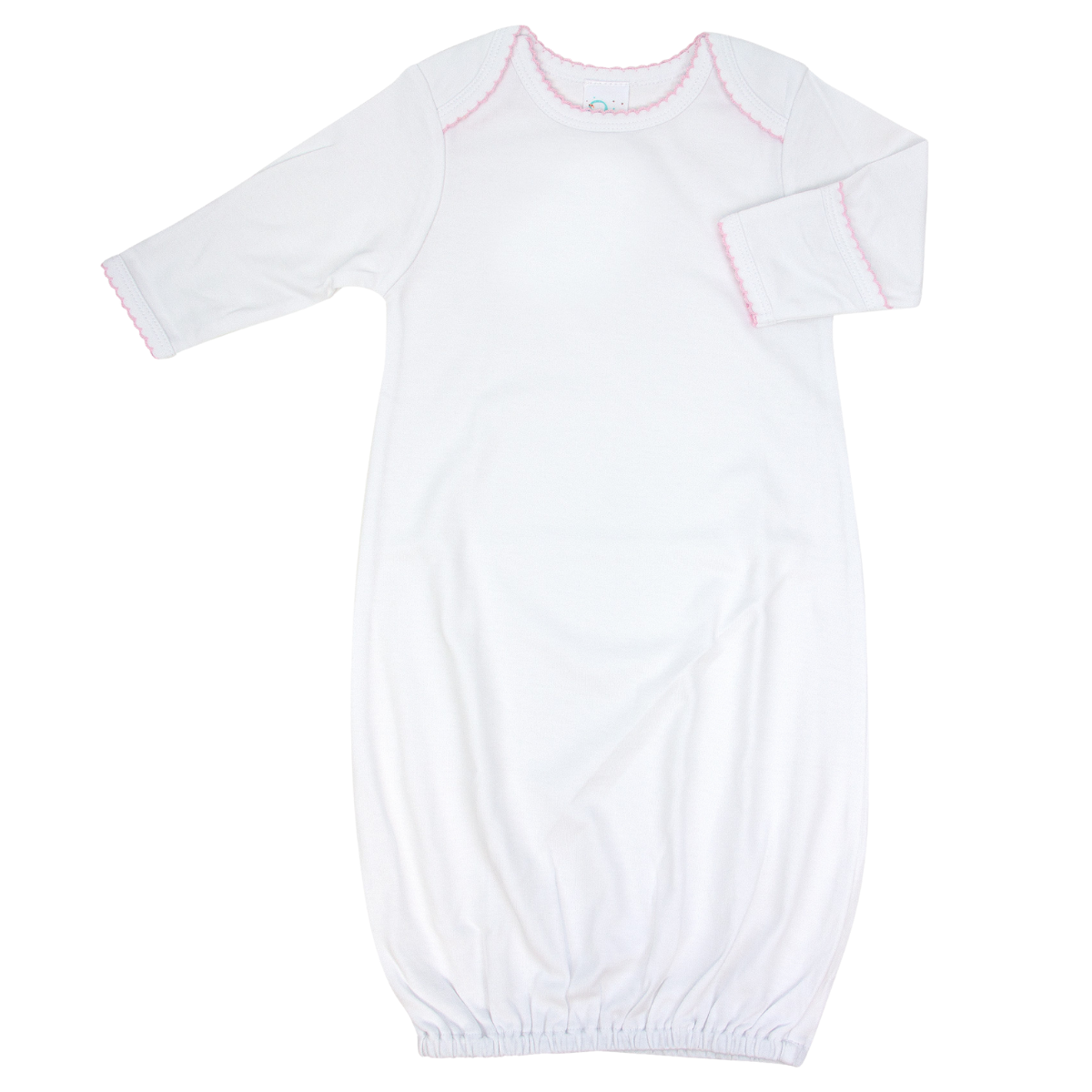 Pima Monogrammed Overlap Shoulder Gown with Circular Style Monogram