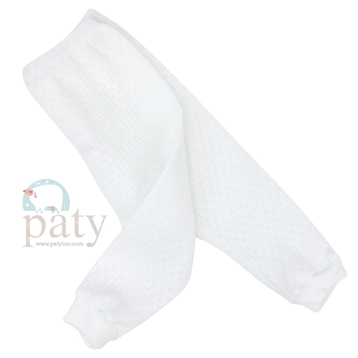White Paty Knit Long Pants without Eyelet