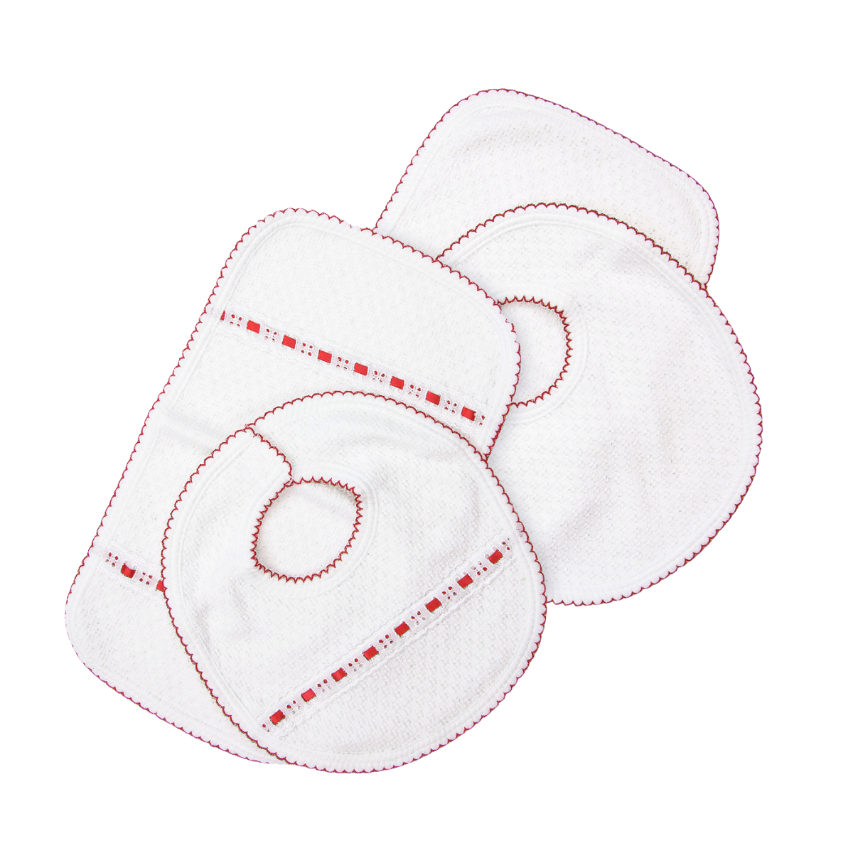 Paty Knit Velcro Bib with Burp Cloth Set (Eyelet Trim Optional)