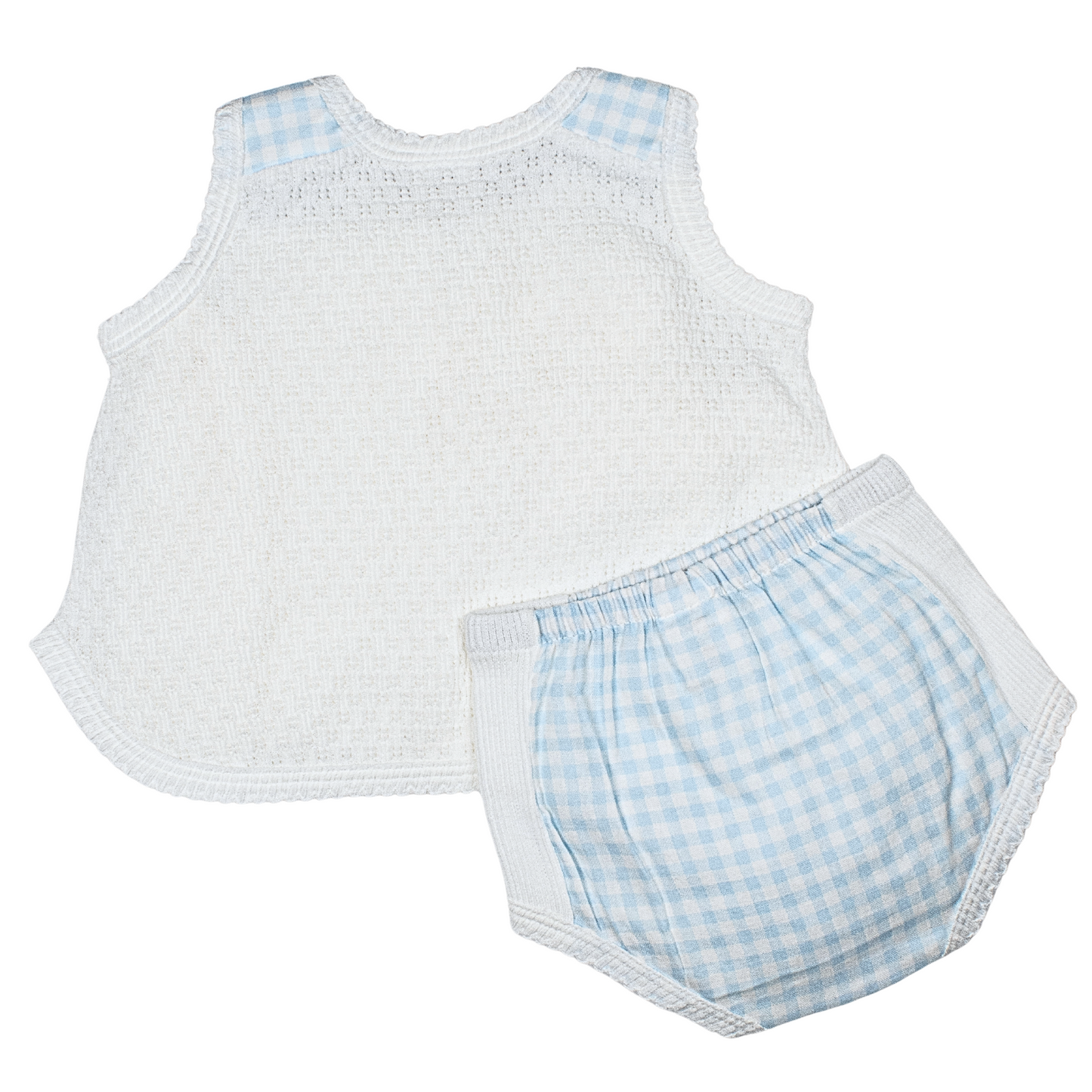 Paty Knit and Woven Gingham Diaper Set