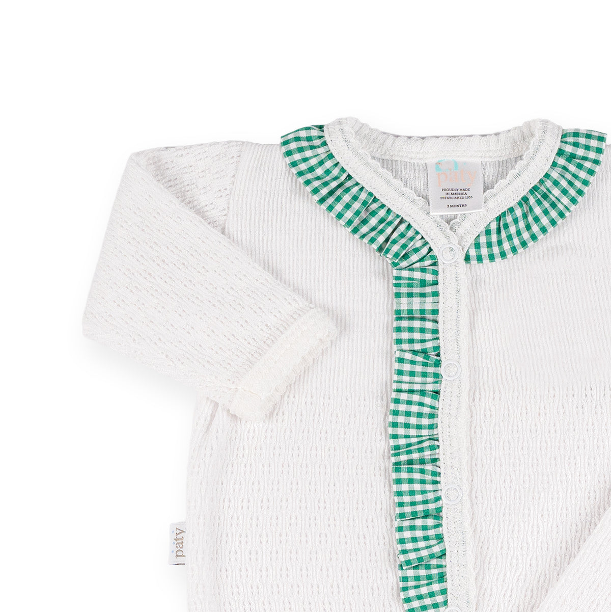 PatyKnit™ Two-Piece Legging Set with Gingham Ruffle