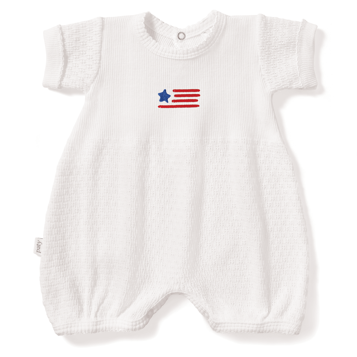 Limited Edition Americana Paty Knit Straight Hem Bubble with Flag Embroidery