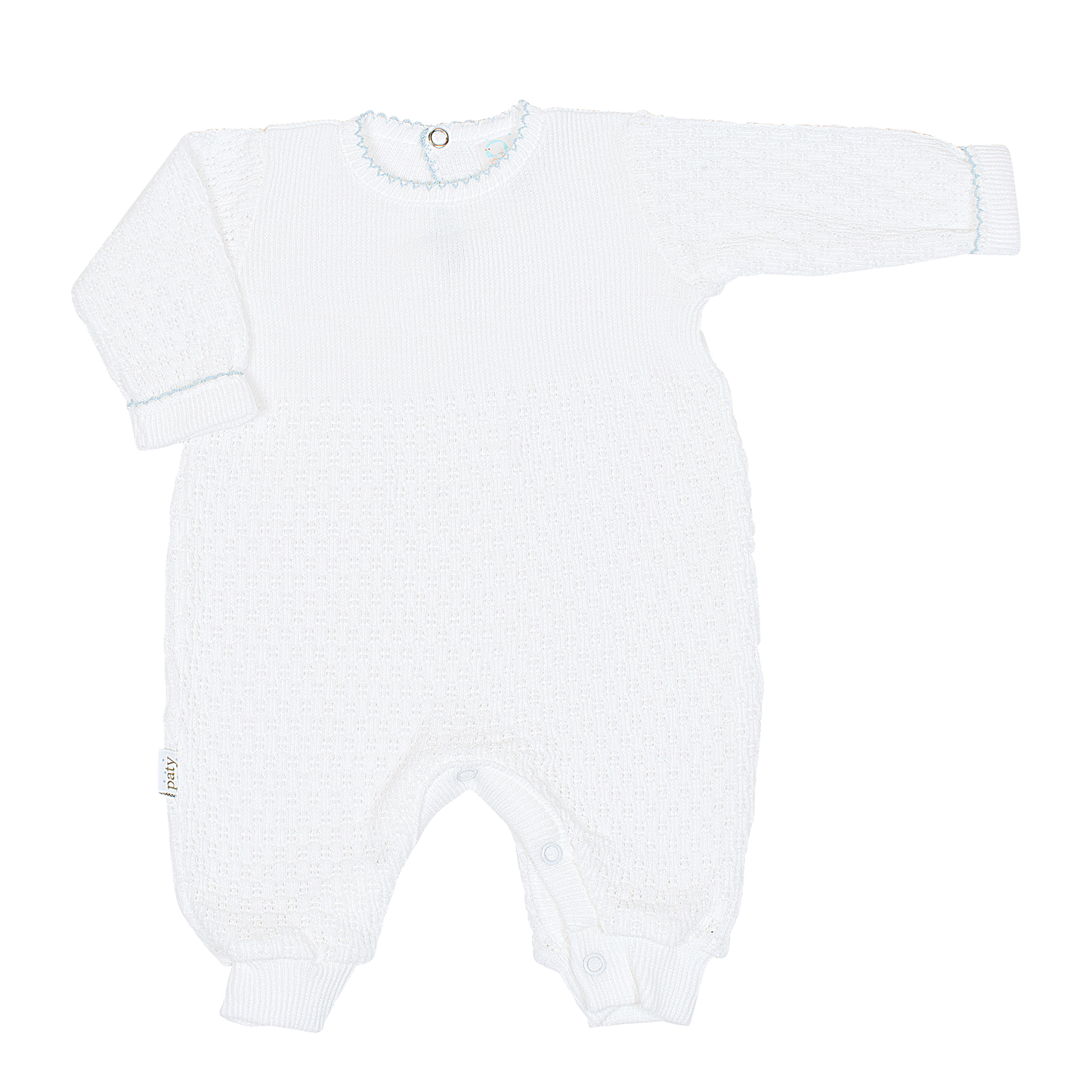 Paty Knit Long Sleeve Monogrammed Romper