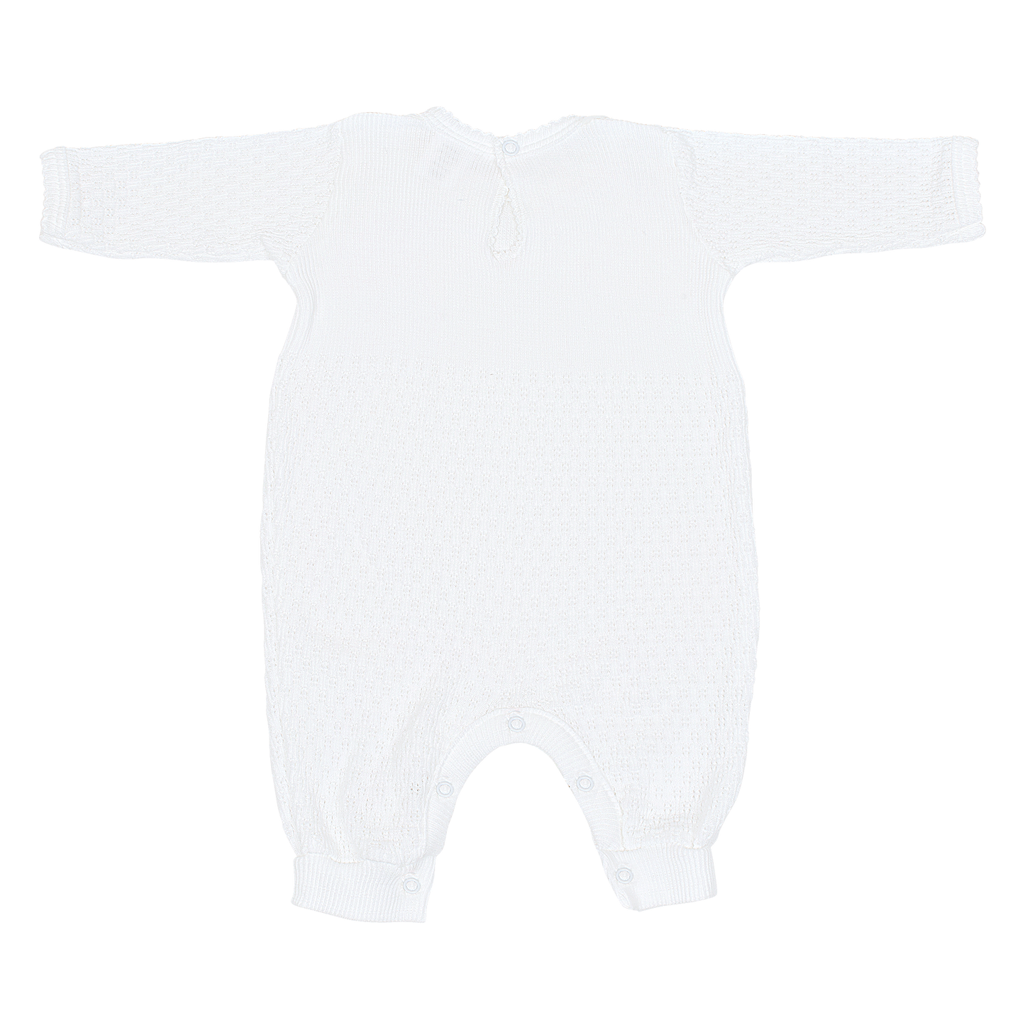 Paty Knit Romper, Chiffon Trim #166LSCH