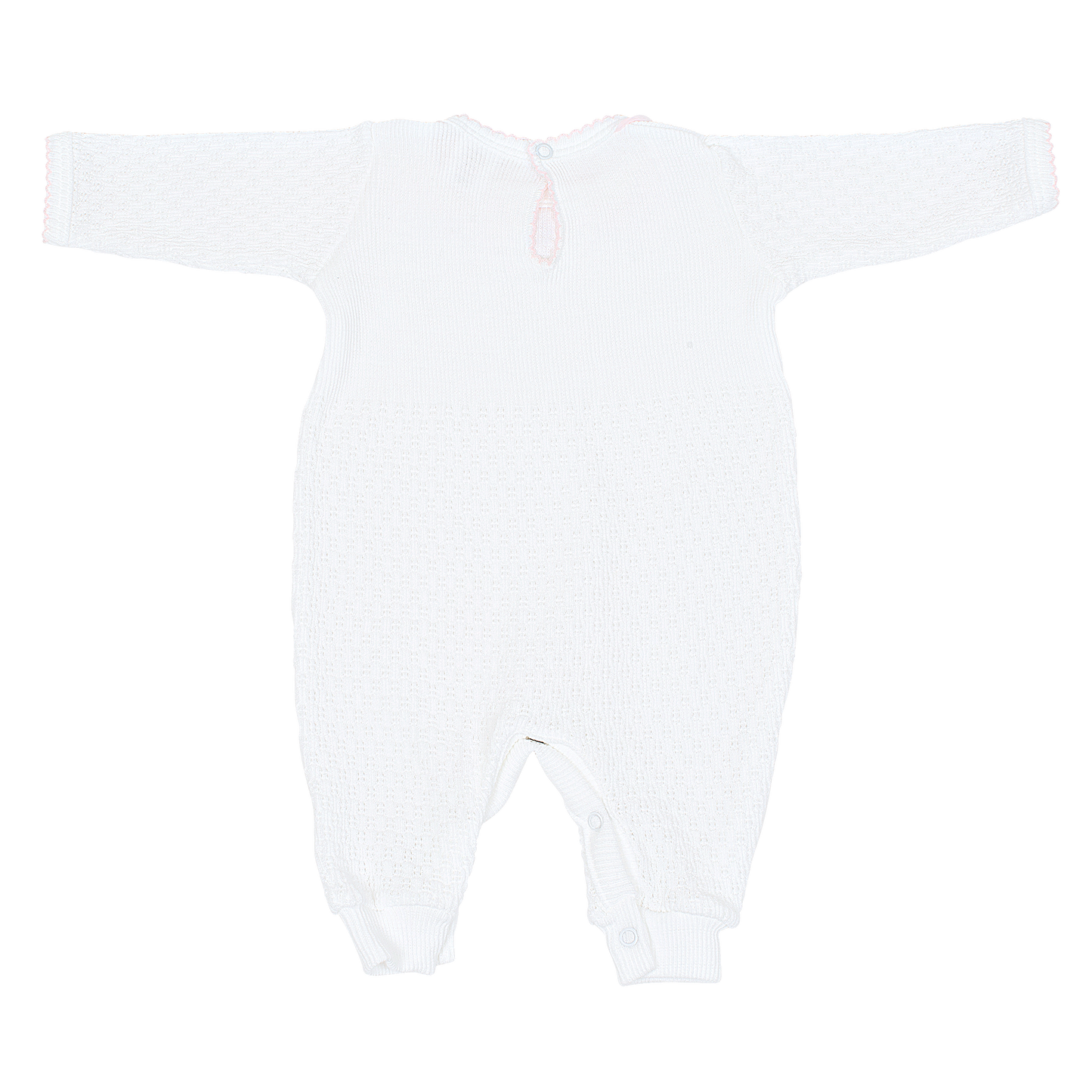 Paty Knit Romper, Chiffon Trim #166LSCH