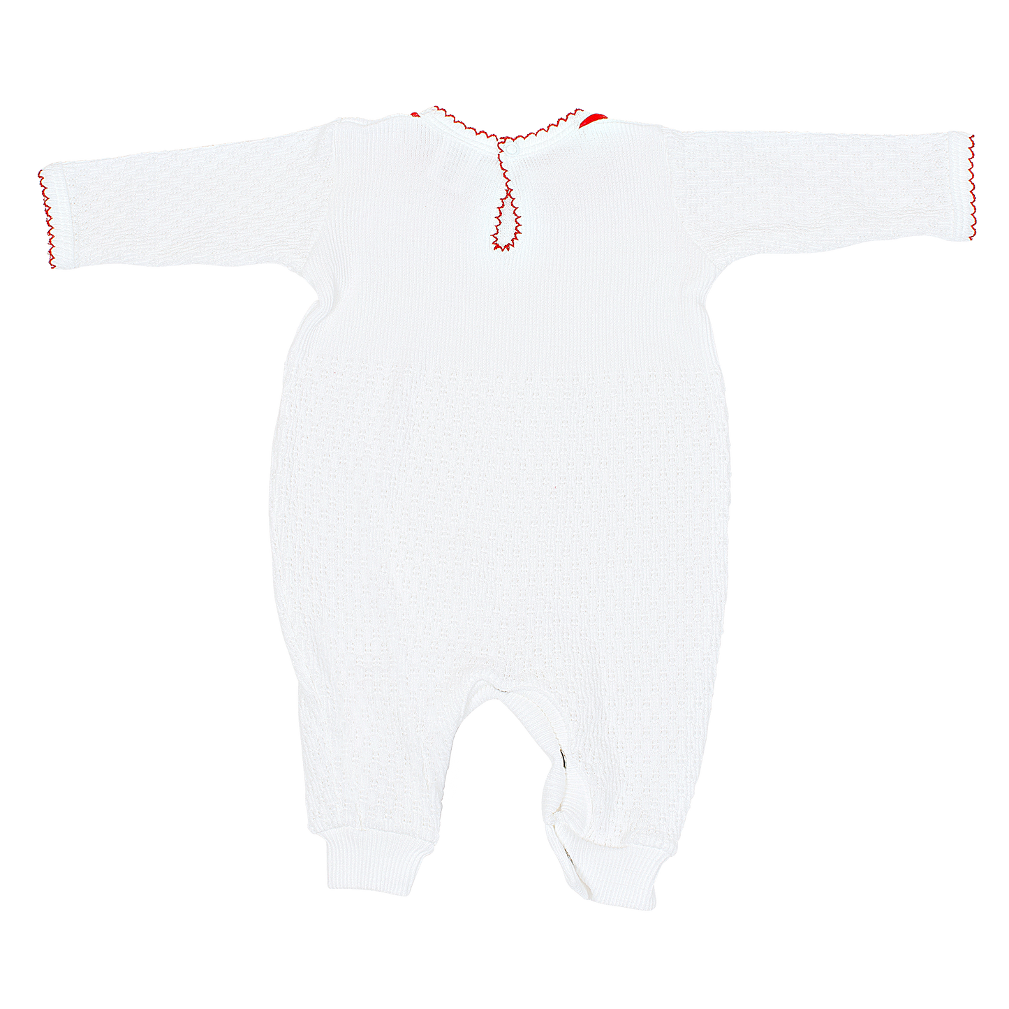Paty Knit Romper, Chiffon Trim #166LSCH