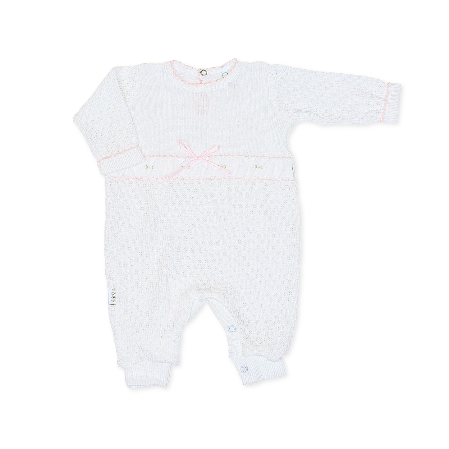 Paty Knit Romper, Swiss Floral #166SWFLS