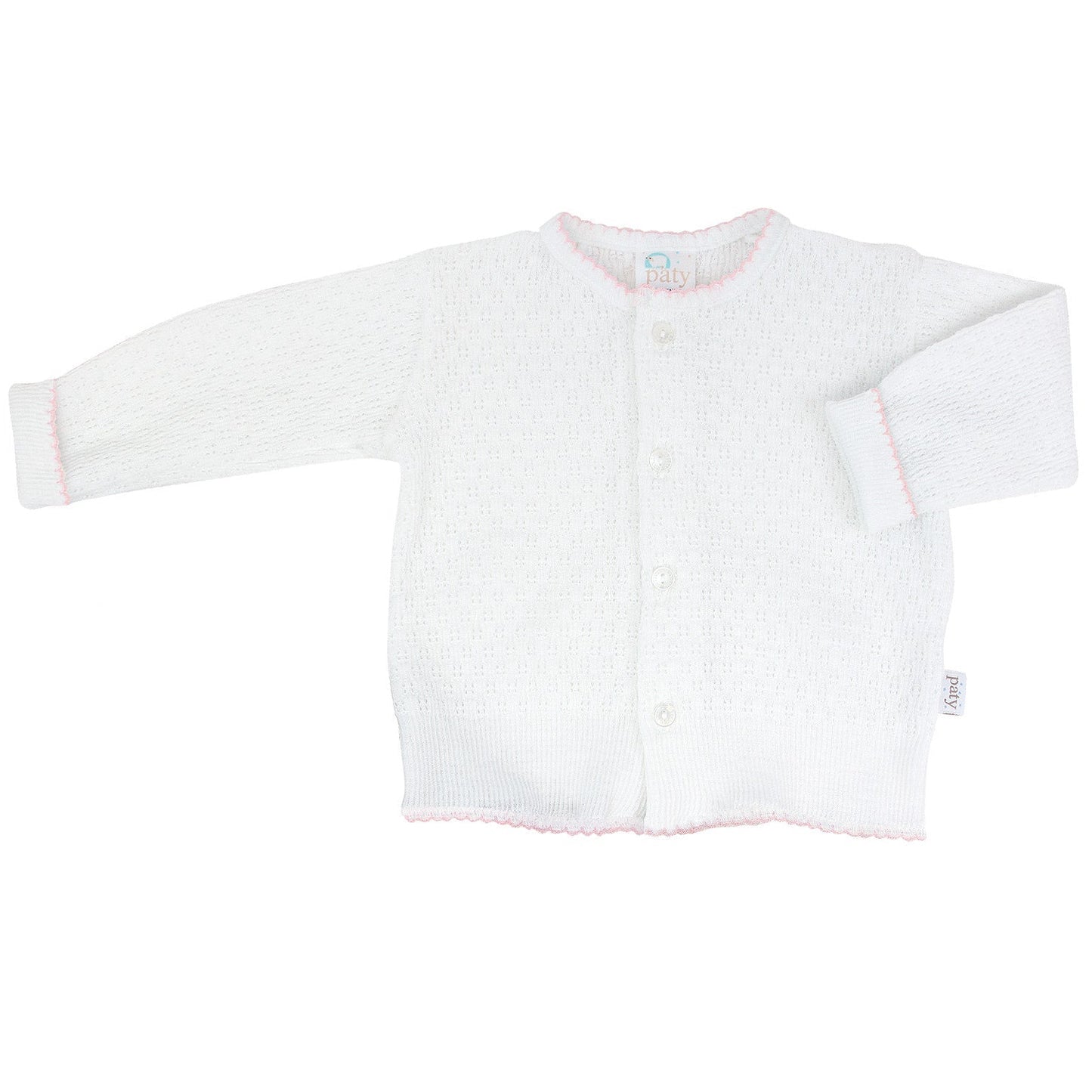 Paty Knit Cardigan Sweater with Block Style Monogram