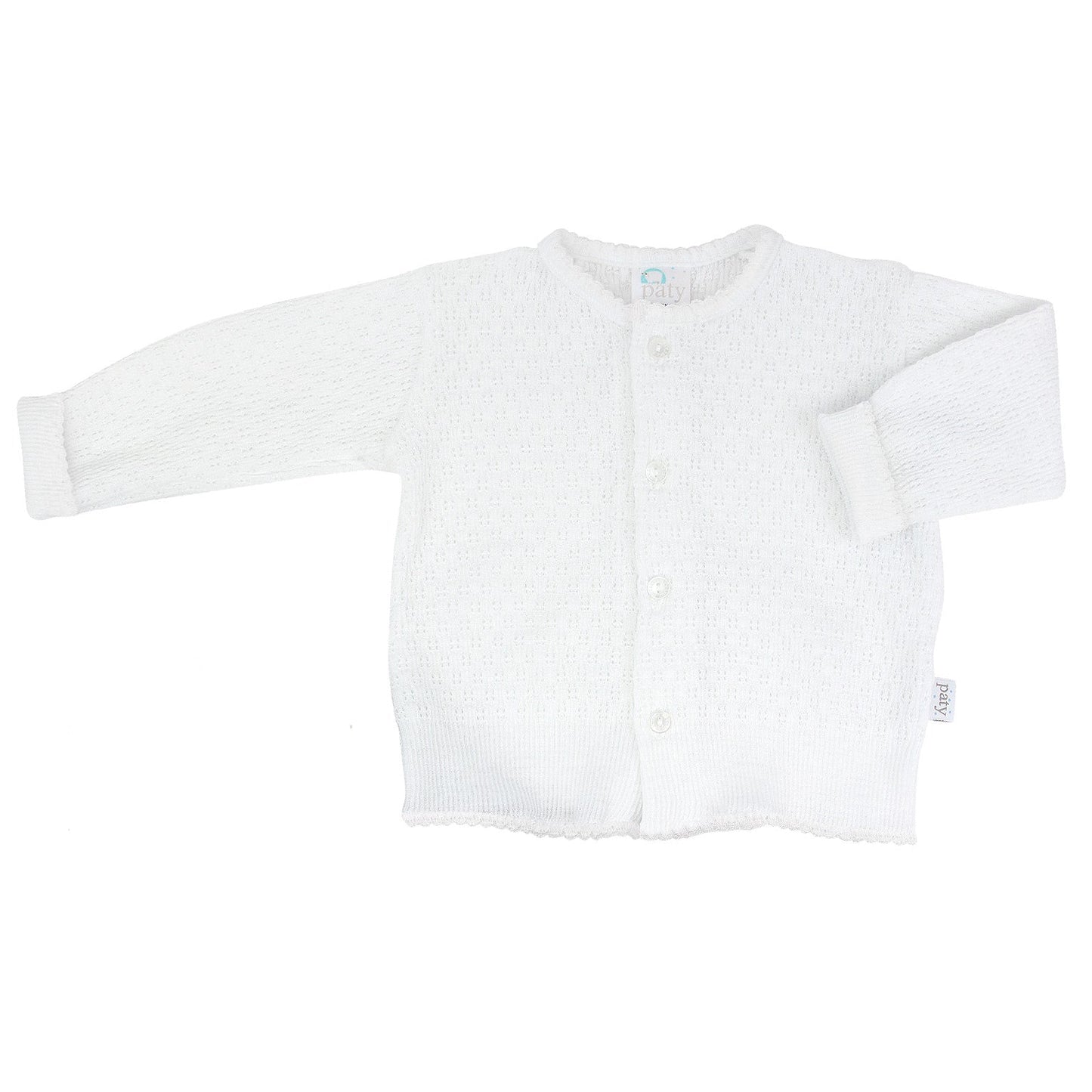 Paty Knit Cardigan Sweater with Block Style Monogram