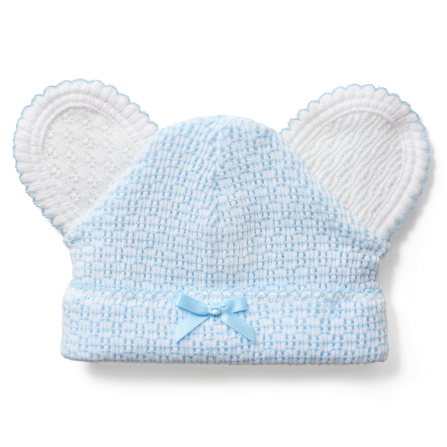 Paty Knit Solid Color Bear Beanie