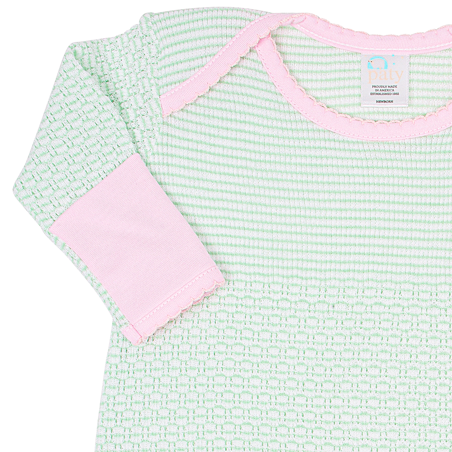 LS, Solid Stripe, Overlap Shoulder Gown #215J