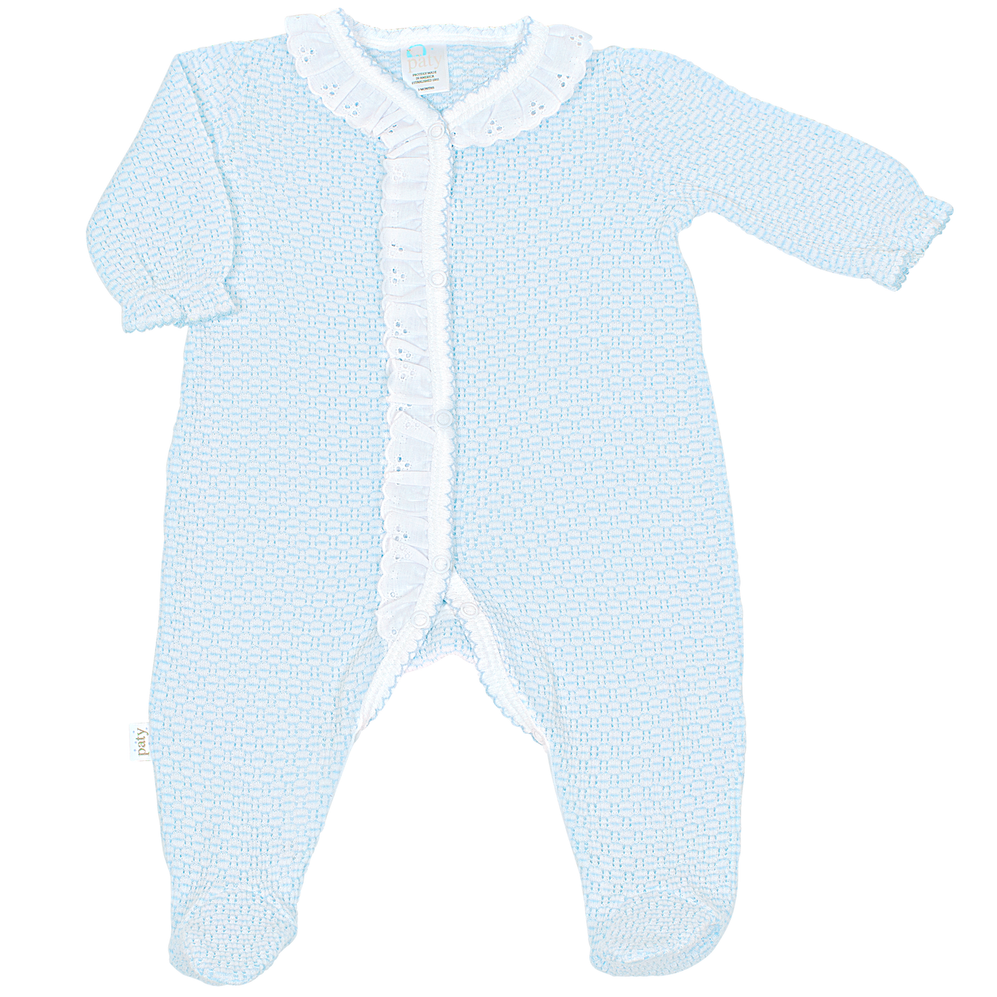 Paty Knit Footie with Eyelet #217E