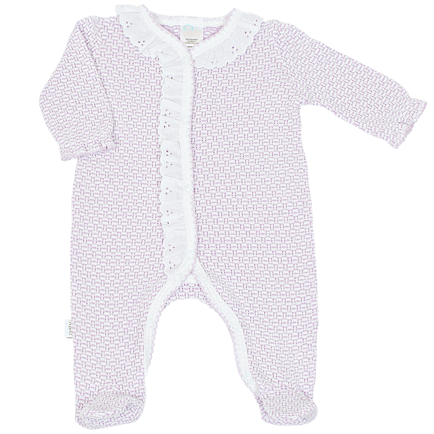 Paty Knit Footie with Eyelet #217E