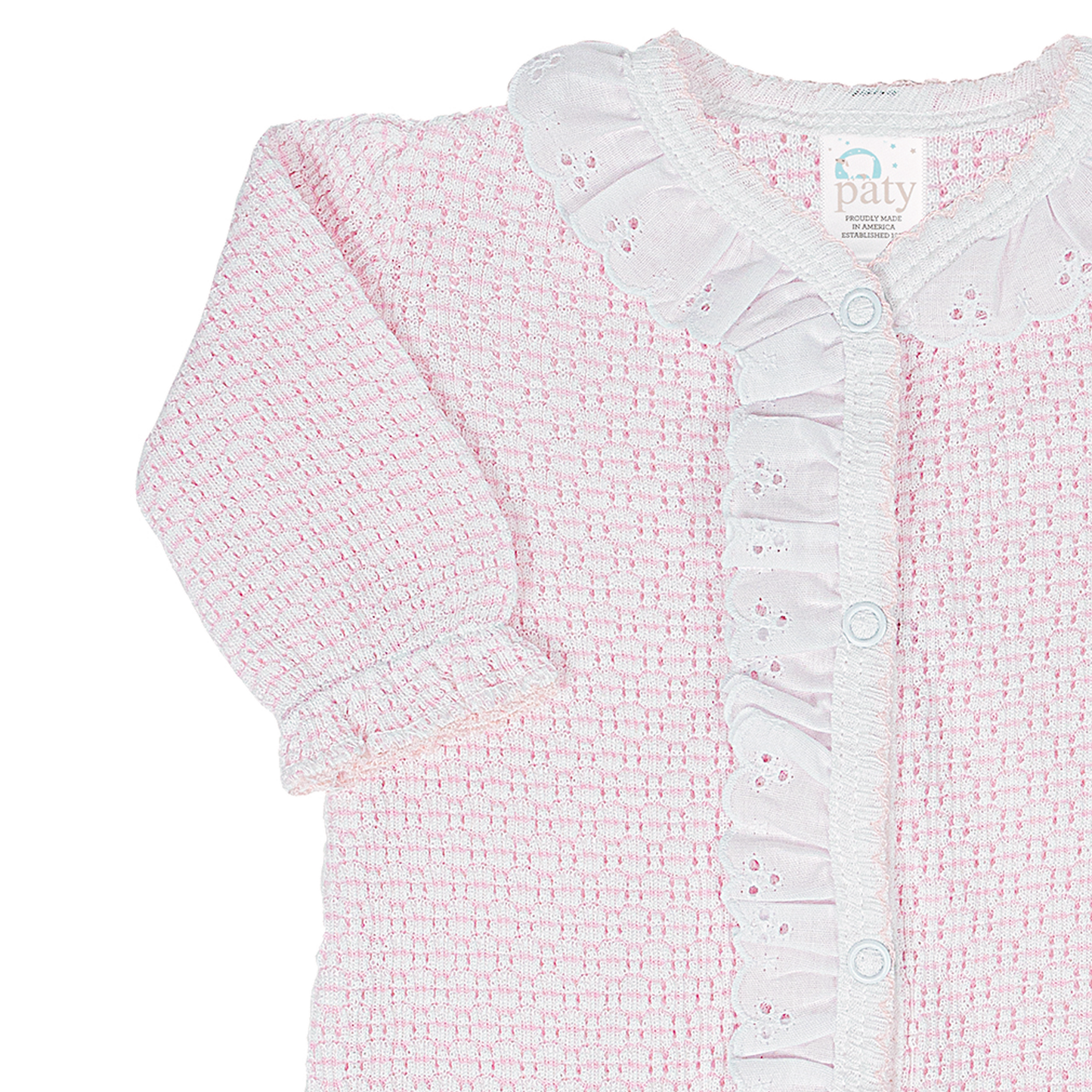 Paty Knit Footie with Eyelet #217E