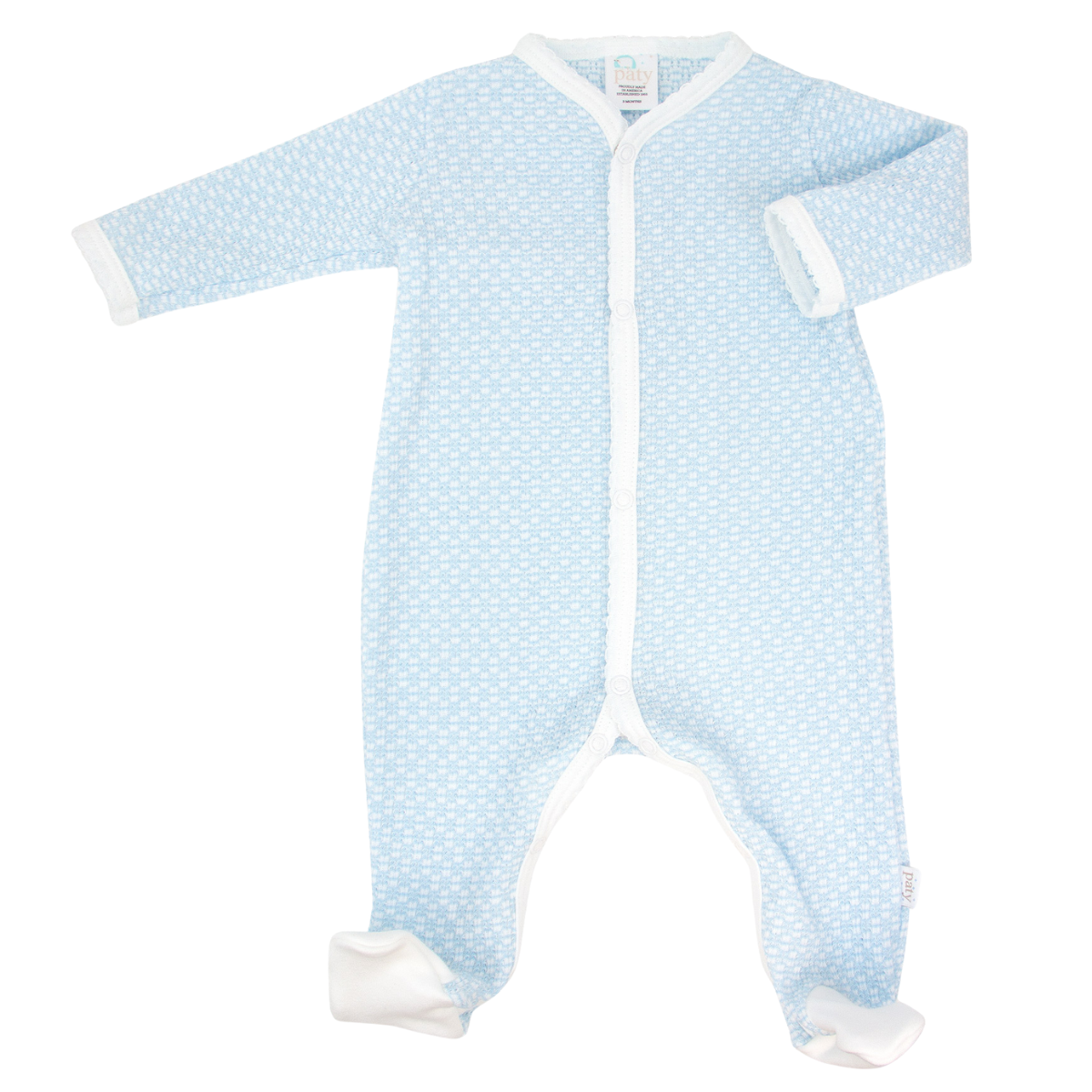 Paty Knit Footie with Pima Trim #219RJ