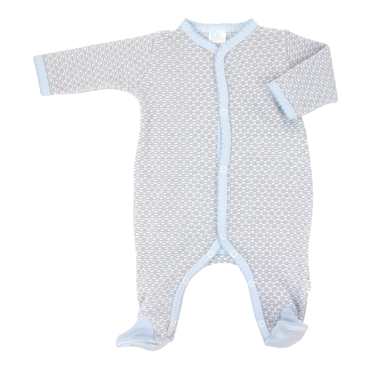 Paty Knit Footie with Pima Trim #219RJ