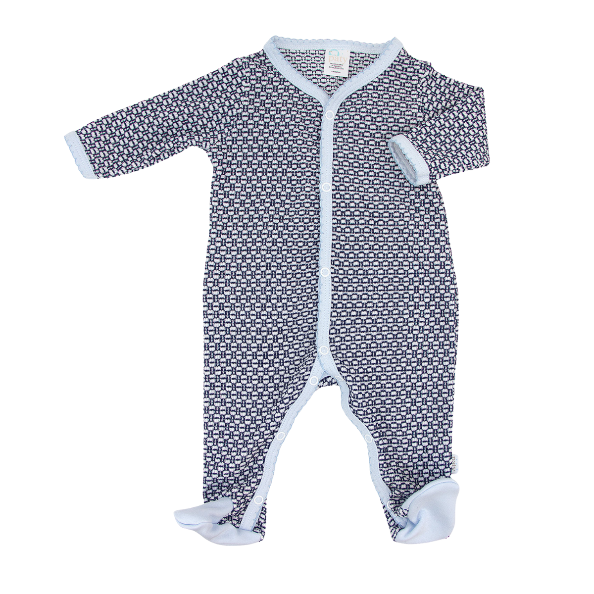 Paty Knit Footie with Pima Trim #219RJ