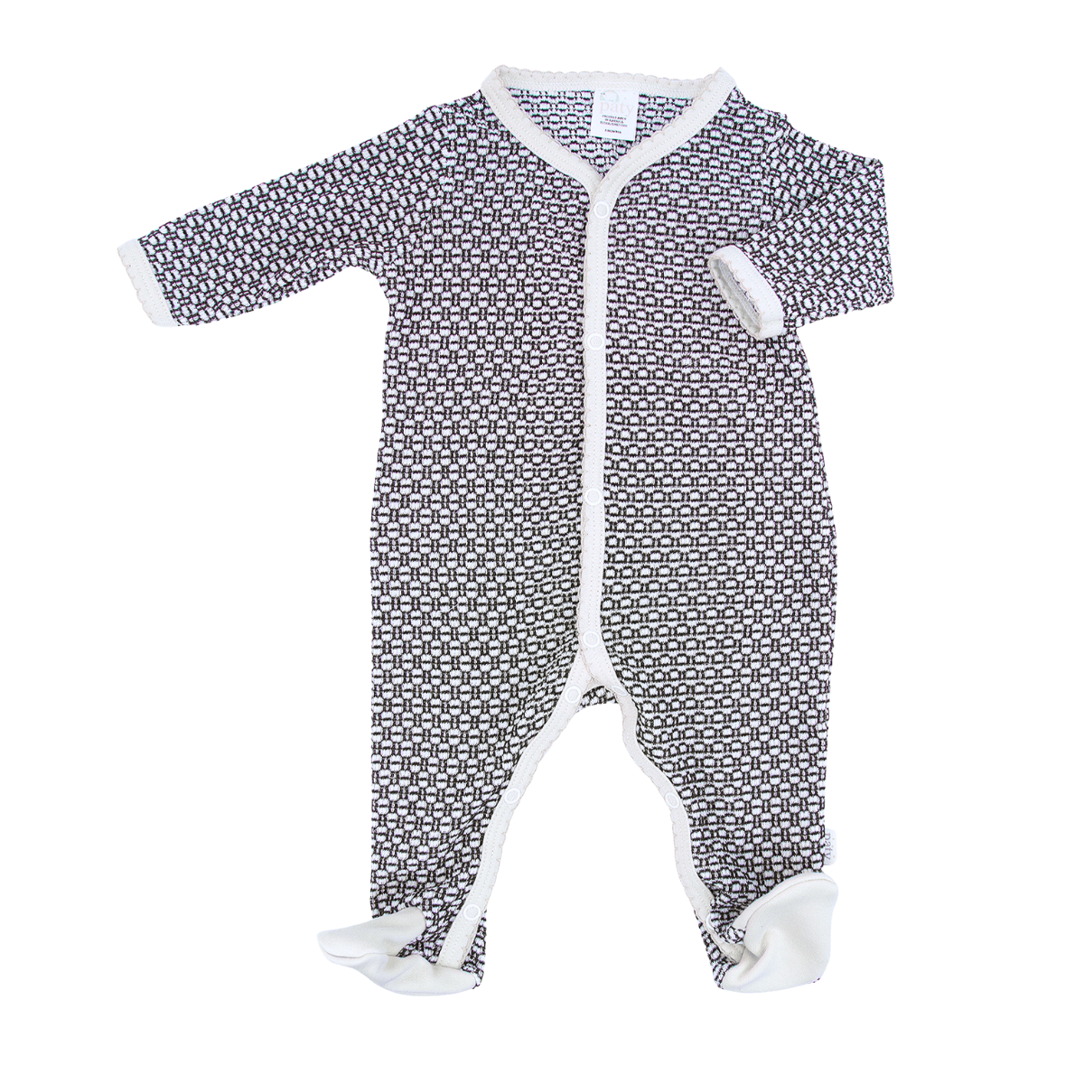Paty Knit Footie with Pima Trim #219RJ