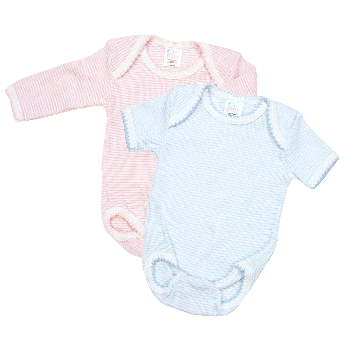 Paty Knit Long Sleeve Bodysuit – Classic Lap Shoulder Onesie in Solid Colors
