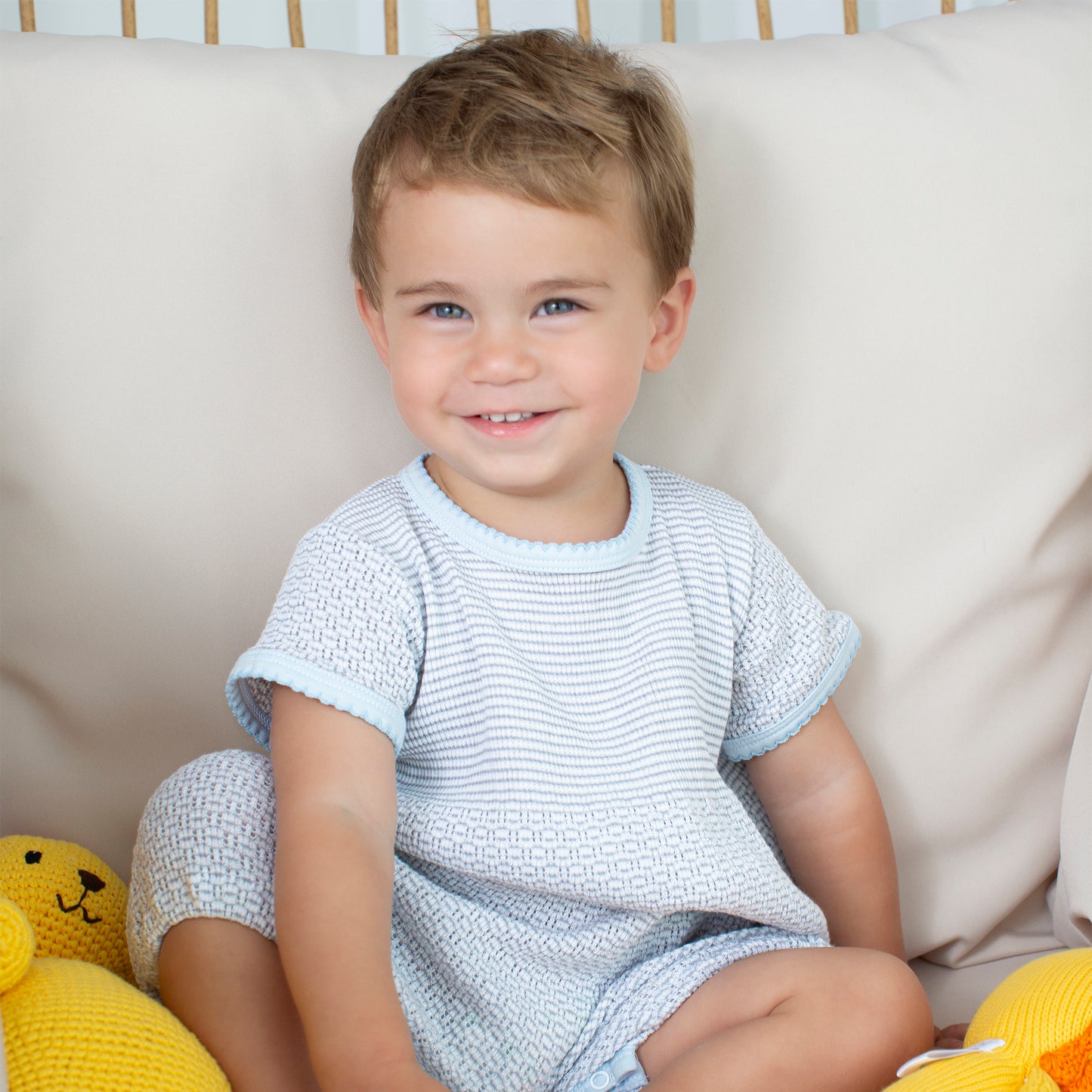 Solid Color Bubble Blue with Blue Trim