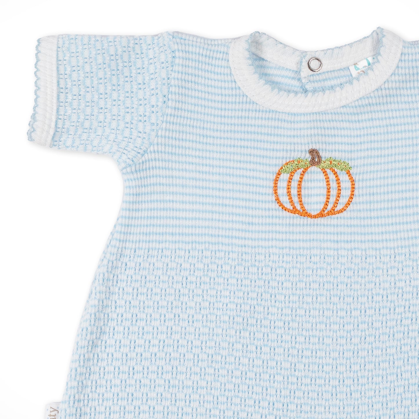 Paty Knit Straight Hem Bubble in Solid Color with Pumpkin Embroidery