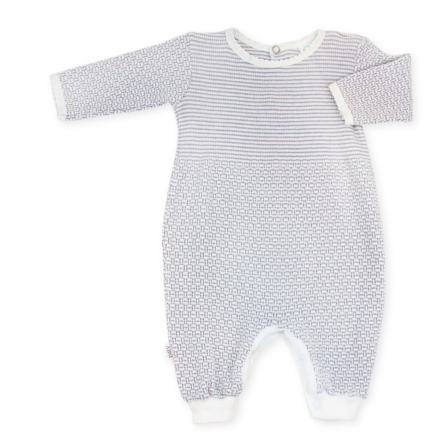 Paty Knit Long Sleeve Solid Color Romper