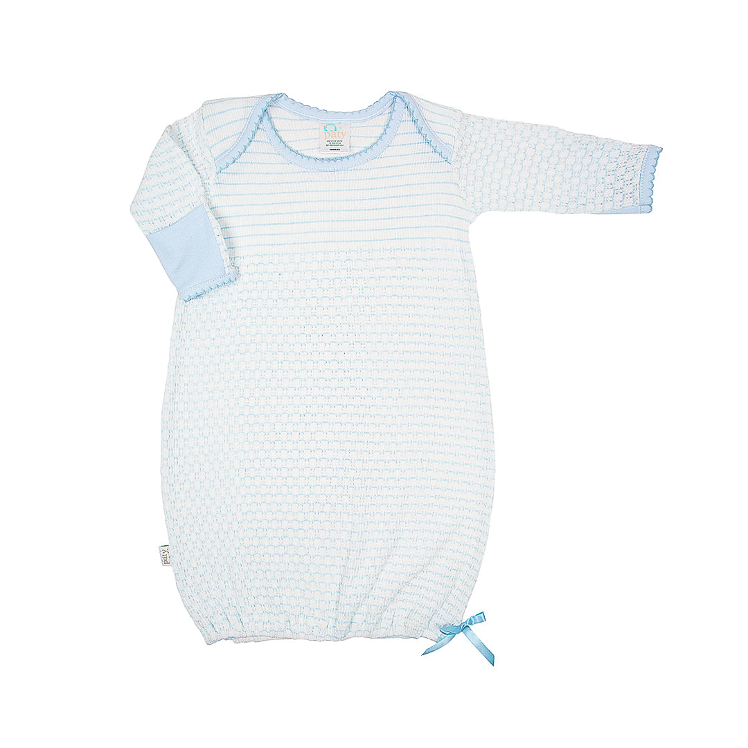 Paty Knit Overlap Shoulder Gown with Pima (Pinstripe) #315J