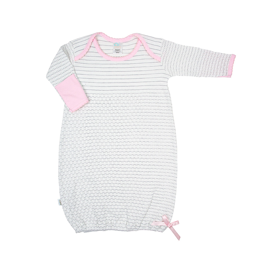 Paty Knit Overlap Shoulder Gown with Pima (Pinstripe) #315J