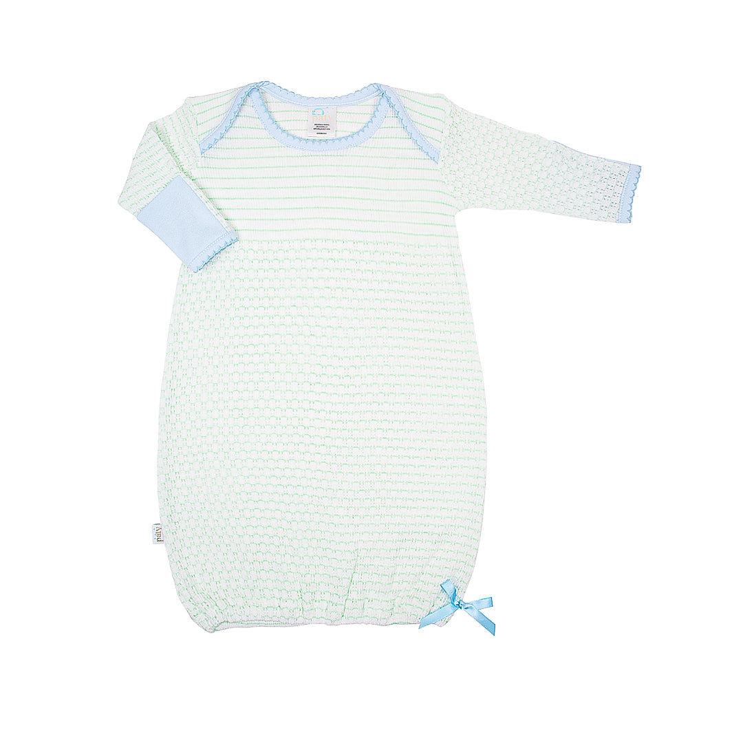 Paty Knit Overlap Shoulder Gown with Pima (Pinstripe) #315J