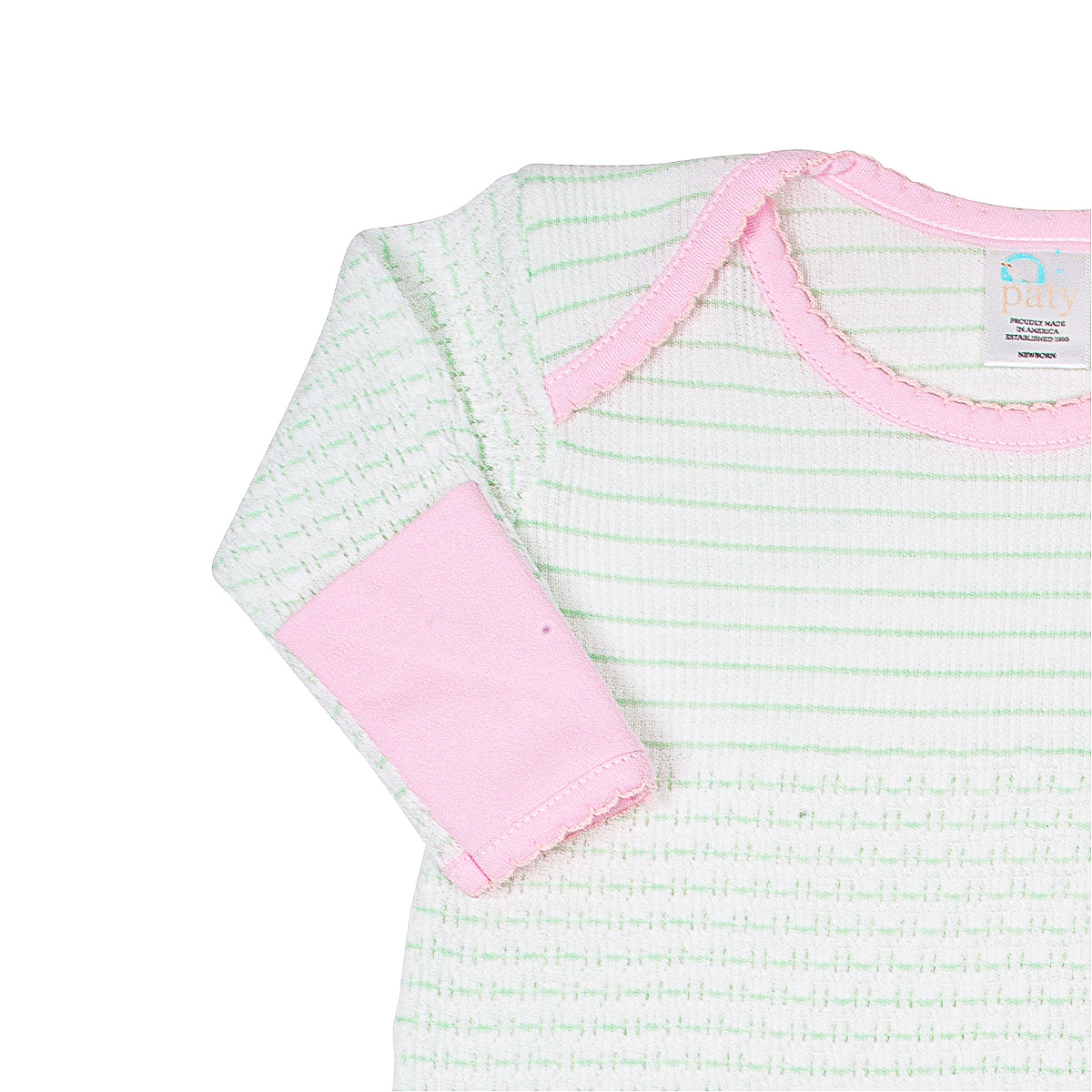 Paty Knit Overlap Shoulder Gown with Pima (Pinstripe) #315J