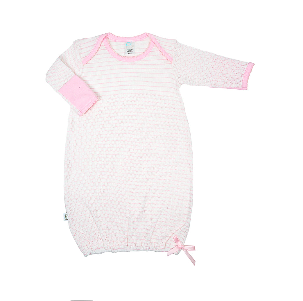 Paty Knit Overlap Shoulder Gown with Pima (Pinstripe) #315J