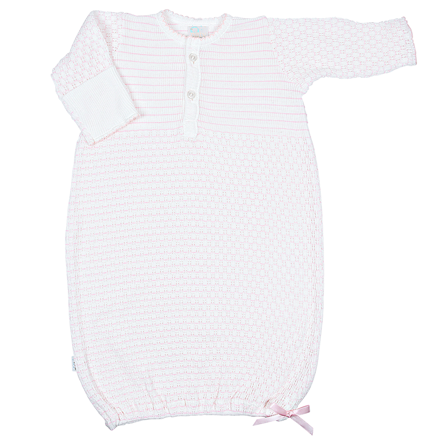 Paty Knit Placket Gown (Pinstripe) #354