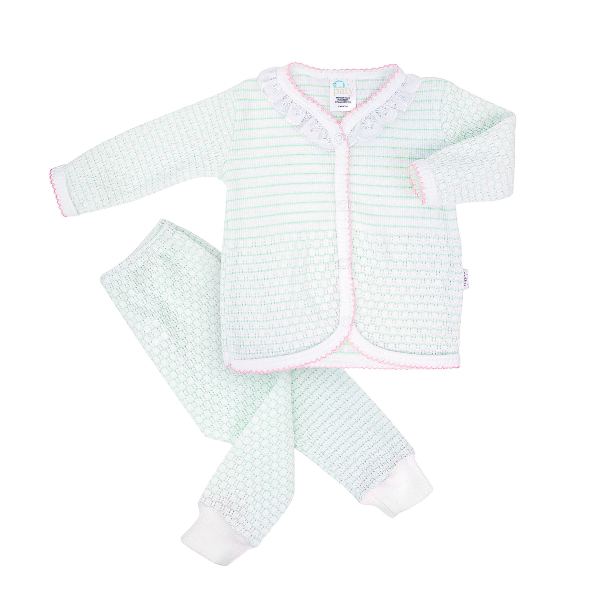 Paty Knit Long Sleeve Two-Piece Legging Set with Eyelet Trim