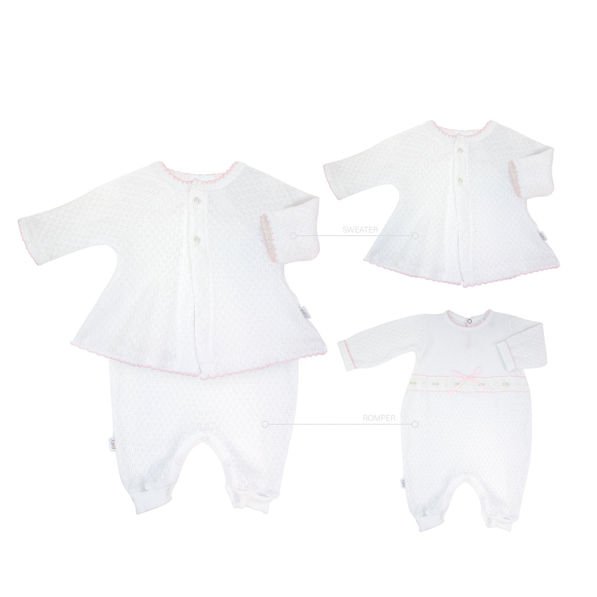 Swiss Floral Romper w/ LS Raglan Sweater