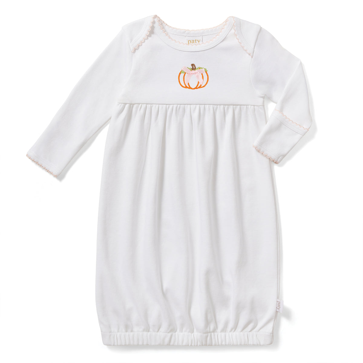 Paty Organic Cotton Overlap Shoulder Baby Gown