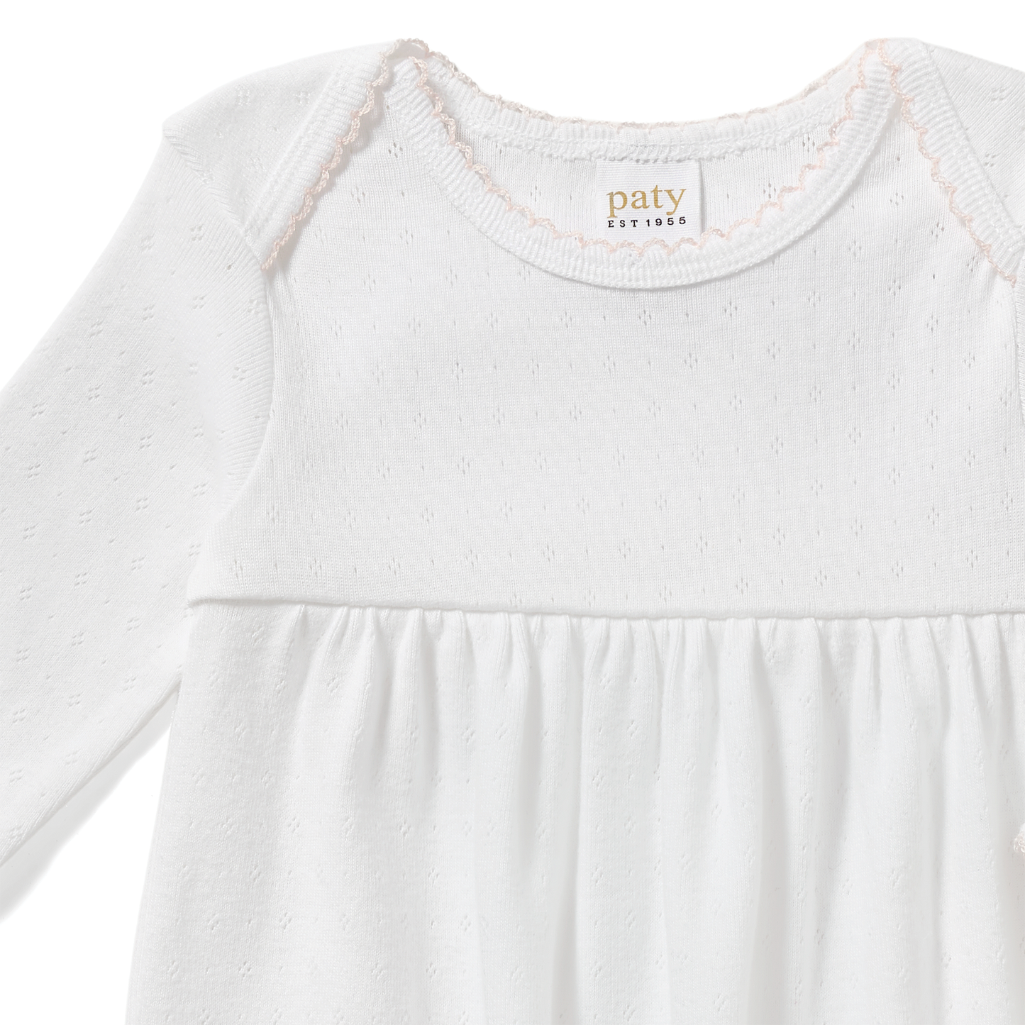 Paty Organic Cotton Pointelle Gown with Overlap Shoulder